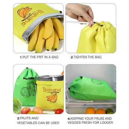 Fruit Vegetables Storage Bag Banana Bundle Pocket Lettuce Banana Fresh-keeping Bundle Pocket Drawstring Banana Preserve Bag