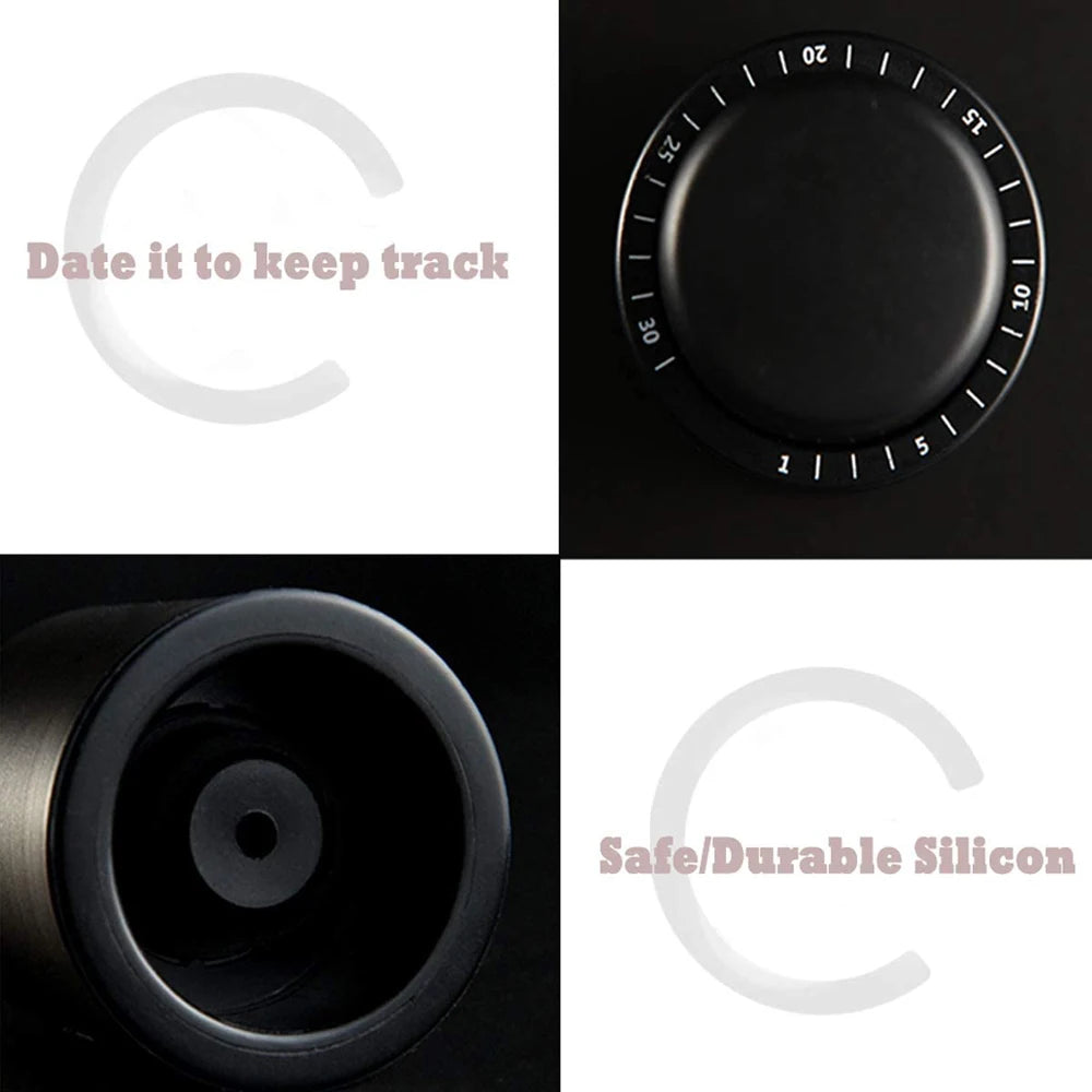 Vacuum Wine Bottle Stopper – Reusable Push-Style Wine Cork - Kitchenley