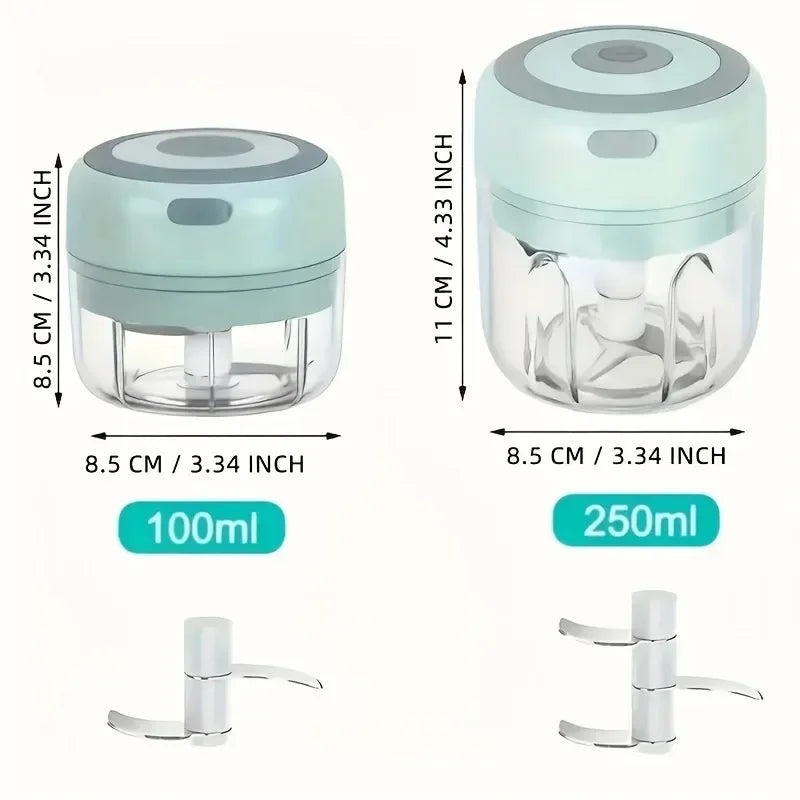 100/250mL USB Charging Garlic Mincer Mini Crusher Chopper Electric Garlic Chopper Powerful Ginger Garlic Onion Meat Masher