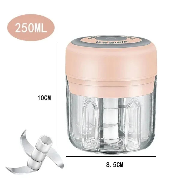 100/250mL USB Charging Garlic Mincer Mini Crusher Chopper Electric Garlic Chopper Powerful Ginger Garlic Onion Meat Masher