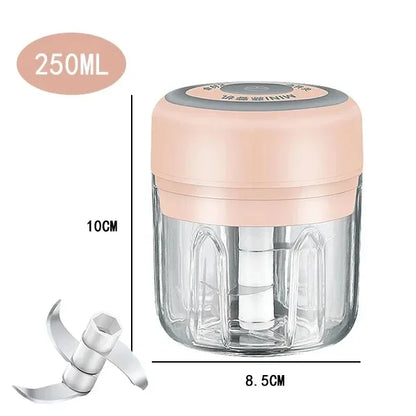 100/250mL USB Charging Garlic Mincer Mini Crusher Chopper Electric Garlic Chopper Powerful Ginger Garlic Onion Meat Masher