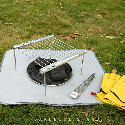 Folding Portable Stainless Steel Mini BBQ Grill – Pocket Barbecue Grill for Home & Park Use