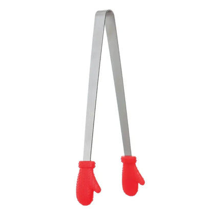 Creative Silicone Stainless Steel Mini Snack Food Tongs Non-slip Handles BBQ Bread Ice Cube Clip Kitchen Accessories BBQ