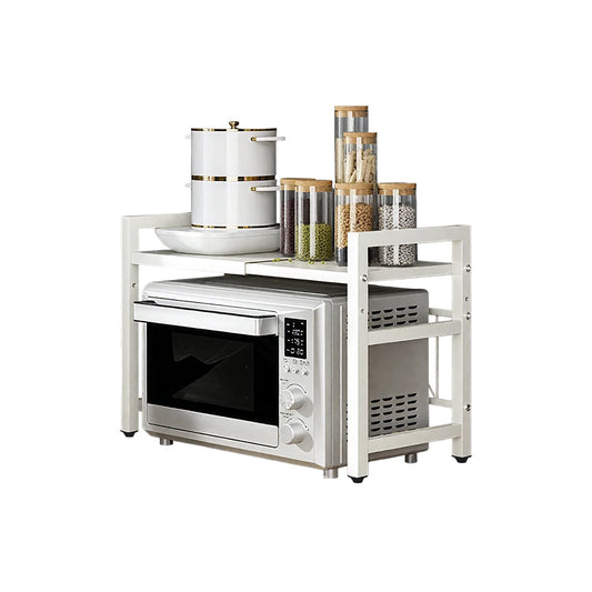 Expandable Microwave Shelf Organizer – Moisture & Rust-Proof Countertop Tableware Storage (42–64cm)