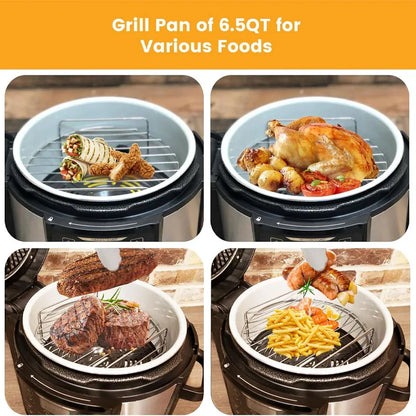 304 Stainless Steel Air Fryer Grill Rack & Vertical Skewer Stand – Dehydrator BBQ Rack & Toast Bread Holder