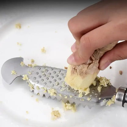 Stainless Steel Fish Scale Scraper & Belly Knife – Multi-Use Ginger & Garlic Grater Kitchen Tool