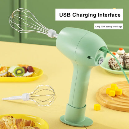Wireless Electric Egg Beater Handheld Mini Multifunctional Milk Frother Cream Coffee Automatic Mixer With Base