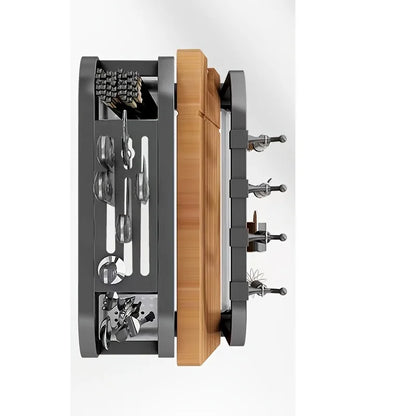 Kitchenley Stainless Steel Knife & Cutting Board Integrated Storage Rack – Countertop Holder for Kitchen Organization