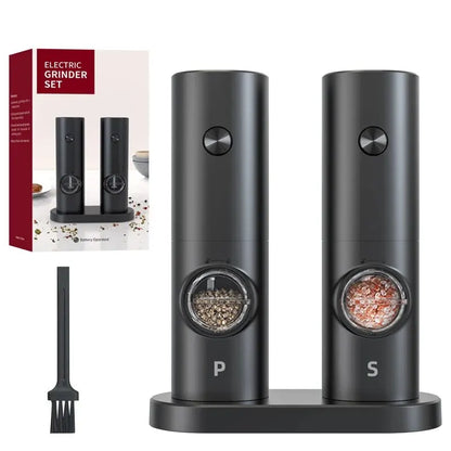Electric Automatic Salt & Pepper Grinder with LED Light – Adjustable Coarseness Mill