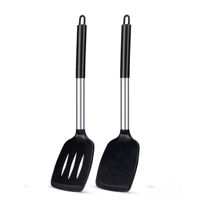 2PCS Silicone Spatula Set Heat Resistant Non-Scratch Kitchen Utensils Dishwasher Safe for Baking Frying Steak Cooking Essentials