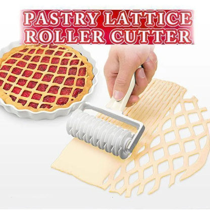 Kitchenley Embossing Lattice Dough Roller & Pie Pizza Cutter – Pastry Bakeware Tool (3 Sizes)