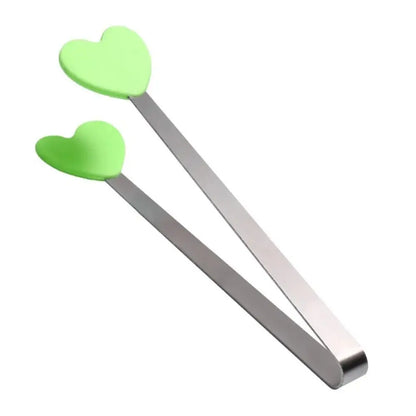 Creative Silicone Stainless Steel Mini Snack Food Tongs Non-slip Handles BBQ Bread Ice Cube Clip Kitchen Accessories BBQ