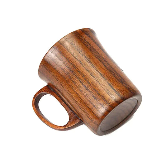 400ml Handmade Wooden Coffee & Beer Mug – Natural Wood Drinkware