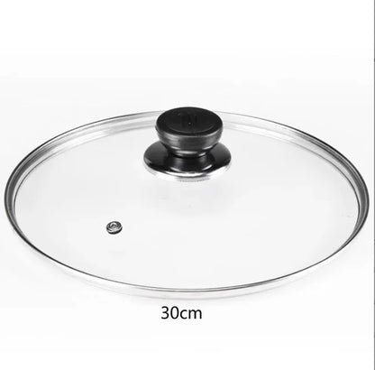 Tempered Glass Round Frying Pan Cover Visible Vertical Lid Pot Lid Cookware Parts Kitchen Accessories 20-30cm