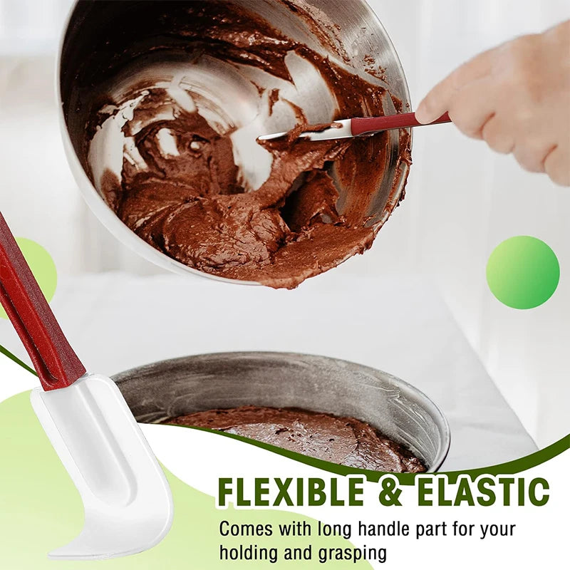 LMETJMA Heat Resistant Rubber Spatula Nonstick Silicone Spatula Scrapers Commercial High Temp Kitchen Baking Spatula JT491