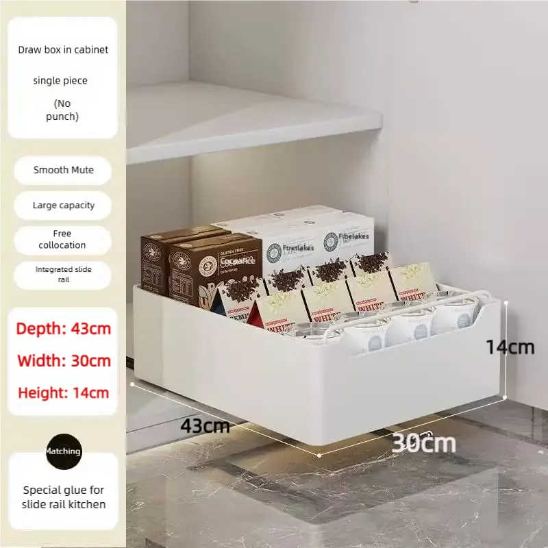 Pull-Out Kitchen Storage Rack with Slide Rails – Cabinet Organizer - Kitchenley