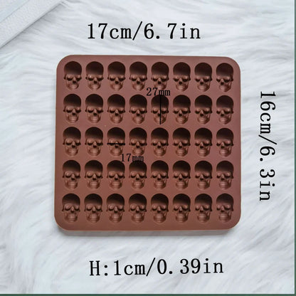 40-Hole Skull Silicone Ice Cube Mold