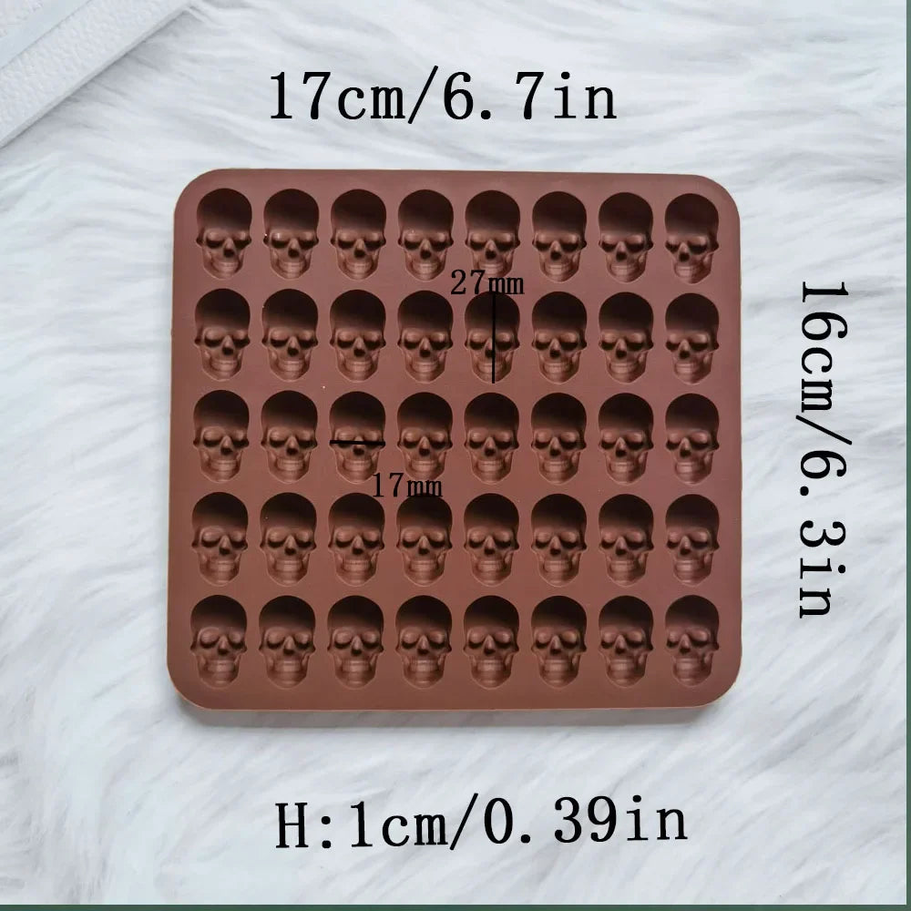 40-Hole Skull Silicone Ice Cube Mold