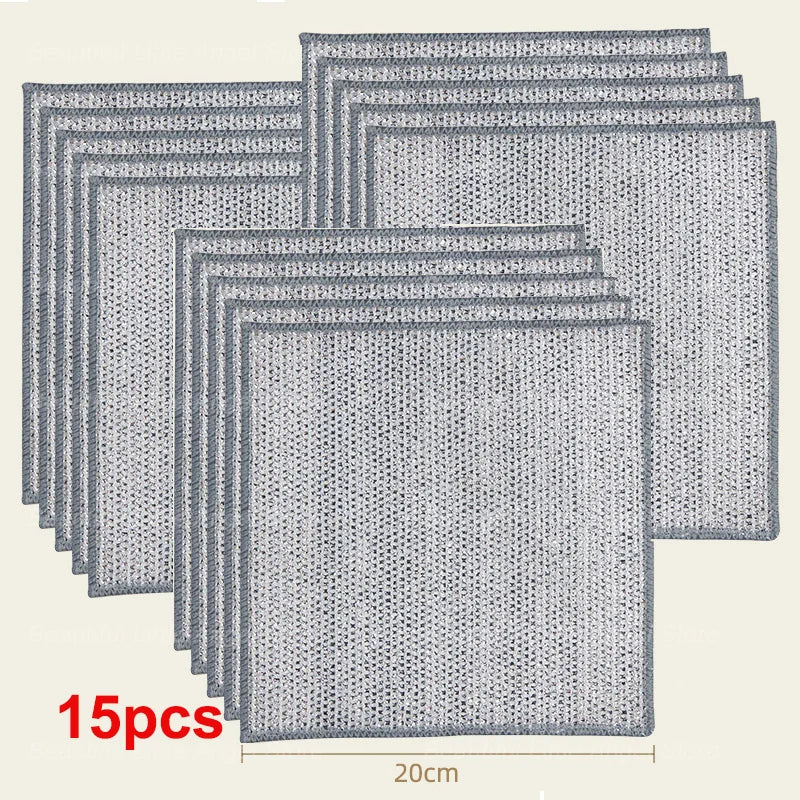 Steel Wire & Microfiber Non-Scratch Cleaning Cloths 5/20 Pcs - Kitchenley