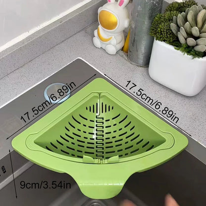 Magnetic Triangle Sink Drain Basket – Fruit & Vegetable Drainage & Food Waste Filter - Kitchenley