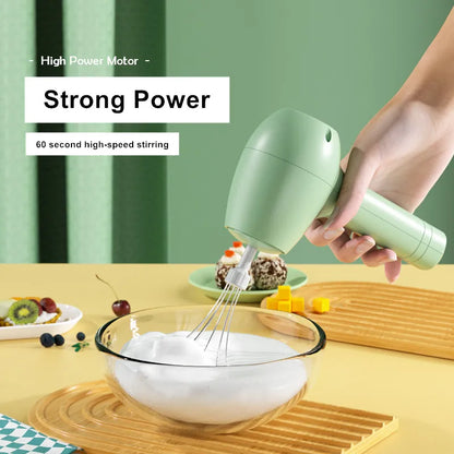 Wireless Electric Egg Beater Handheld Mini Multifunctional Milk Frother Cream Coffee Automatic Mixer With Base
