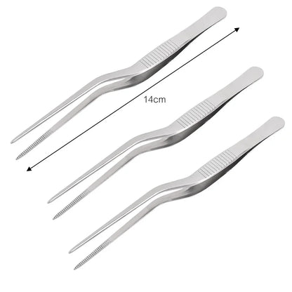 3/1Pcs Kitchen Tweezer Utensil BBQ Tweezer Food Clip Kitchen Bar Chief Tong Stainless Steel Portable for Picnic Barbecue Cooking