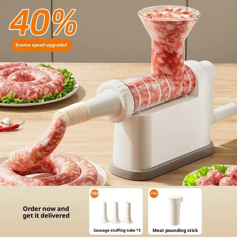 1PCS Manual Sausage Stuffer Machine Stuffer Machine Meat Grinder Filling Maker With Tubing Units For Homemade Production